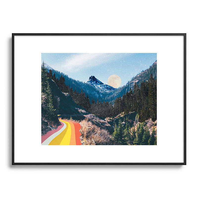 1960's Style Mountain Collage Framed Art Print