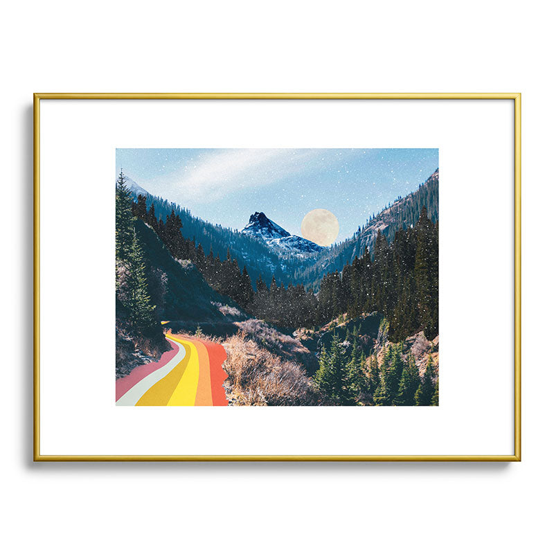 1960's Style Mountain Collage Framed Art Print