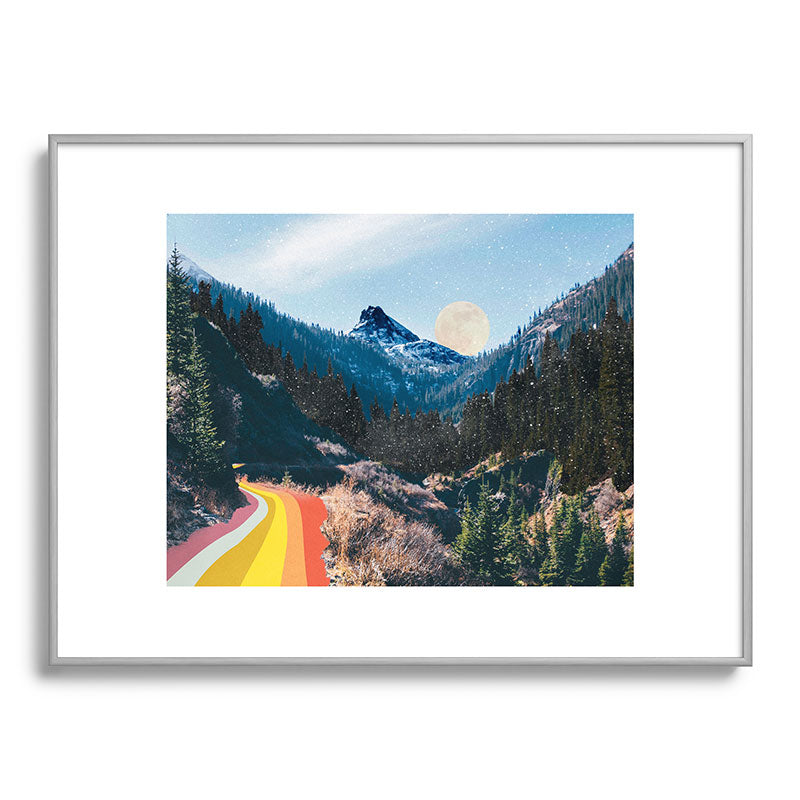 1960's Style Mountain Collage Framed Art Print