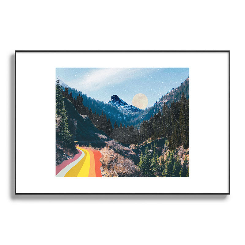1960's Style Mountain Collage Framed Art Print