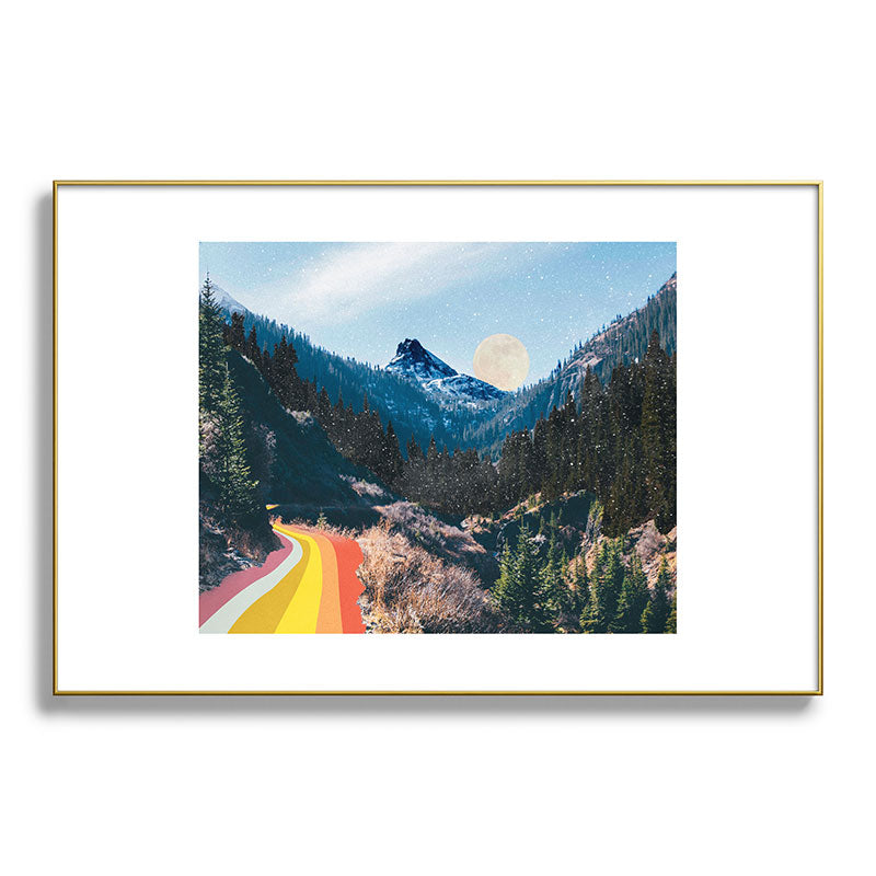 1960's Style Mountain Collage Framed Art Print