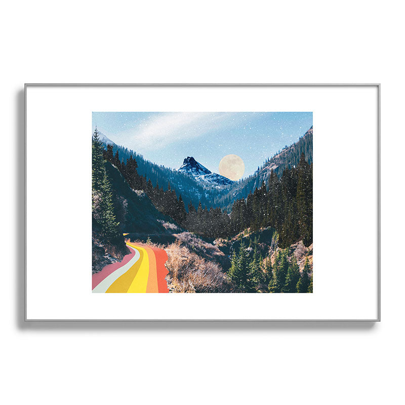 1960's Style Mountain Collage Framed Art Print
