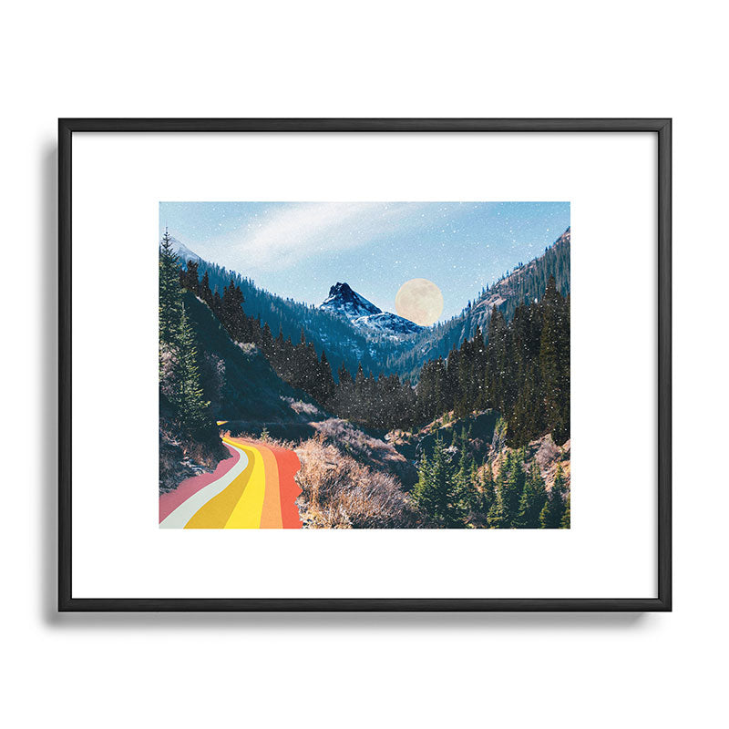 1960's Style Mountain Collage Framed Art Print