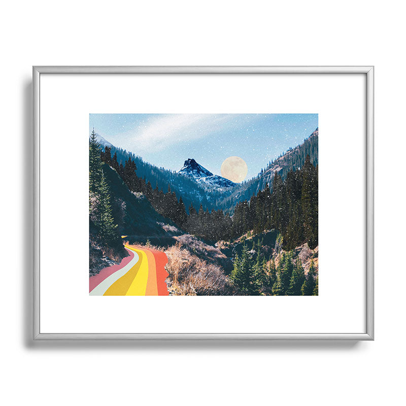 1960's Style Mountain Collage Framed Art Print