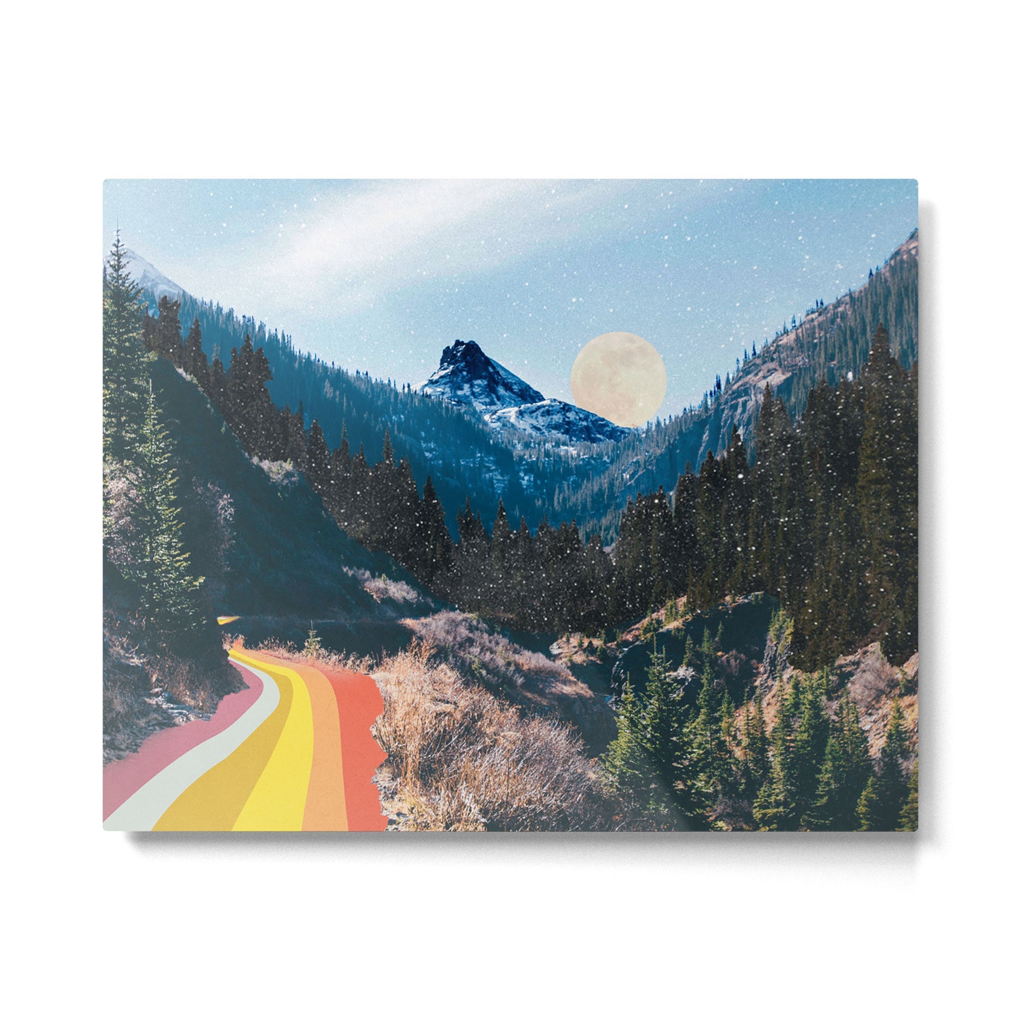1960's Style Mountain Collage Metal Print