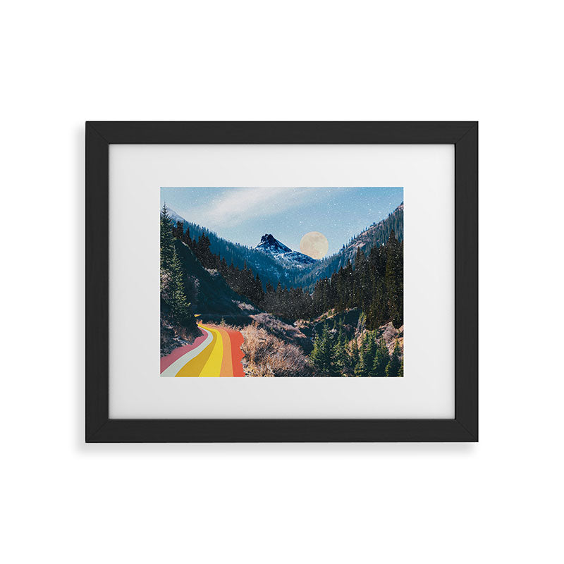 1960's Style Mountain Collage Framed Art Print