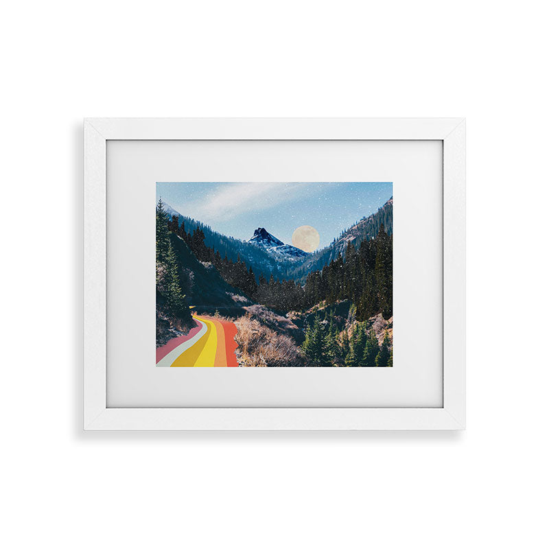 1960's Style Mountain Collage Framed Art Print