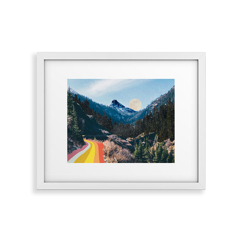 1960's Style Mountain Collage Framed Art Print