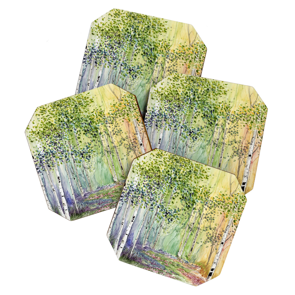 4 season watercolor collection - spring Coaster