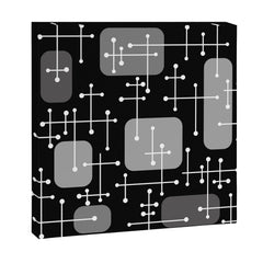 1950s Eames Era Art Crosshairs Black White Canvas Print