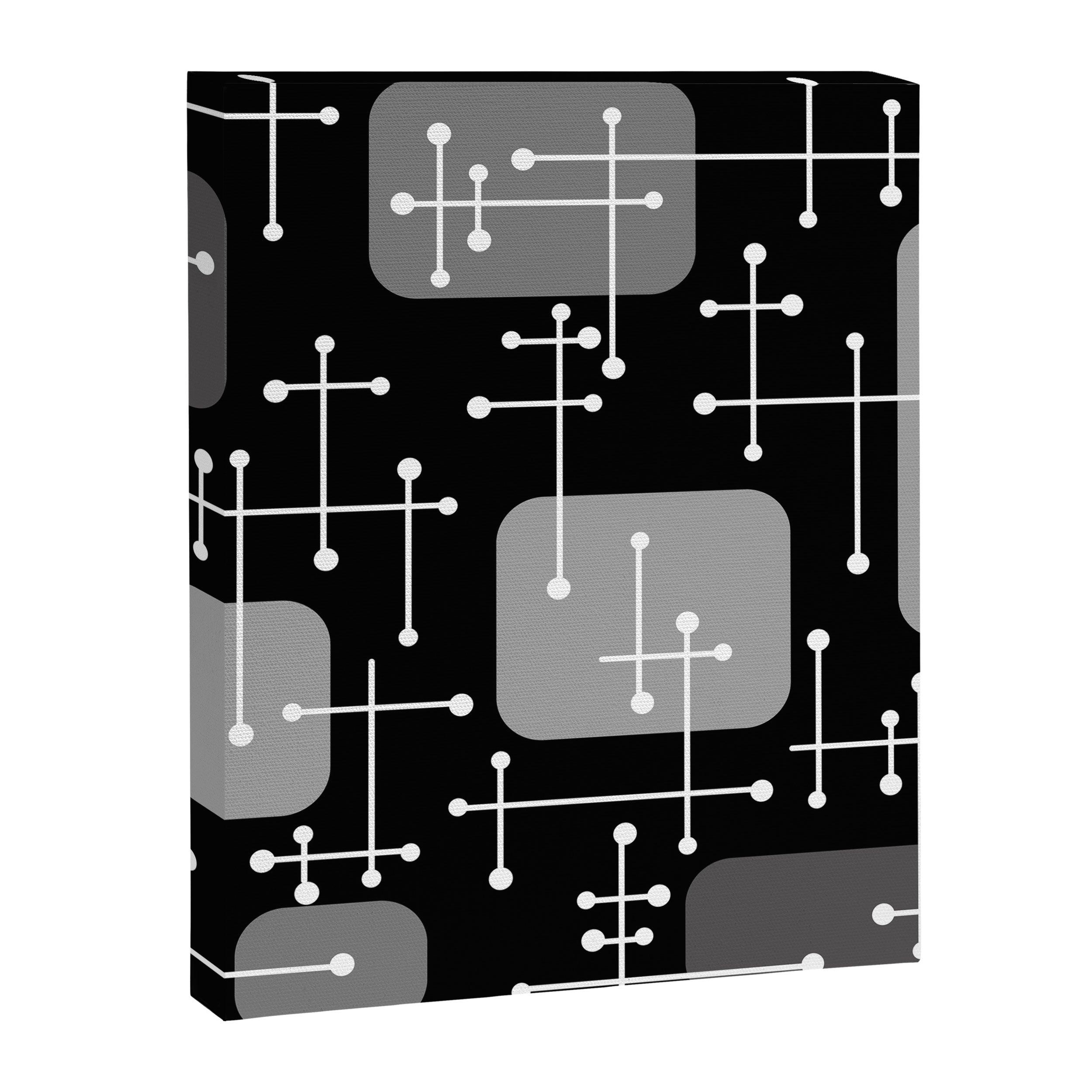 1950s Eames Era Art Crosshairs Black White Canvas Print
