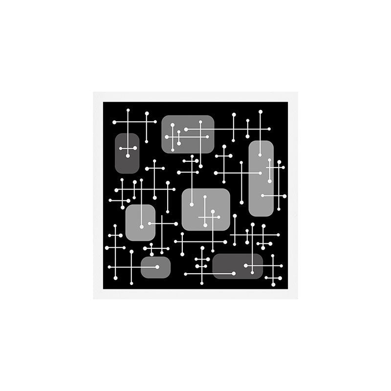 1950s Eames Era Art Crosshairs Black White Art Print