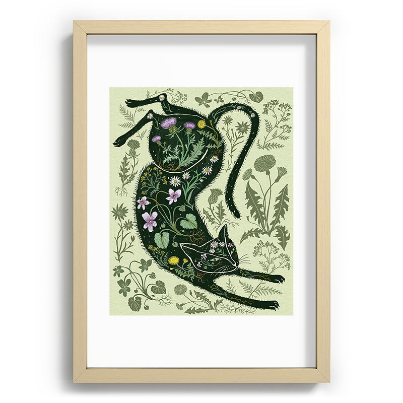 A Cat in the Wildflowers Framed Art Print