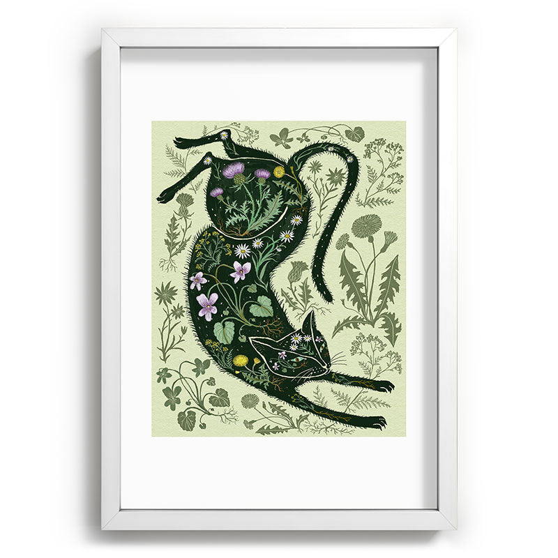 A Cat in the Wildflowers Framed Art Print