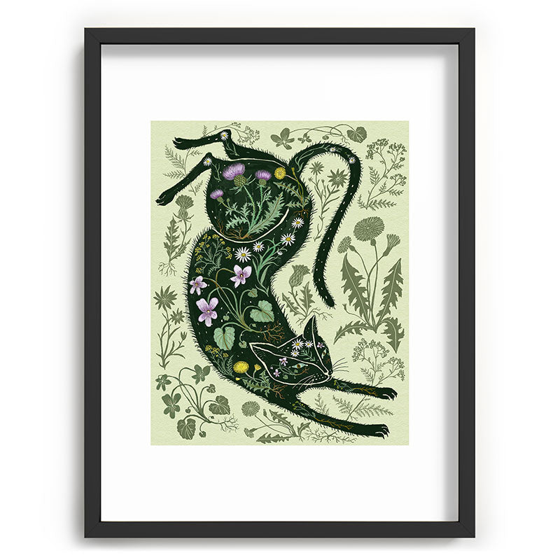 A Cat in the Wildflowers Framed Art Print