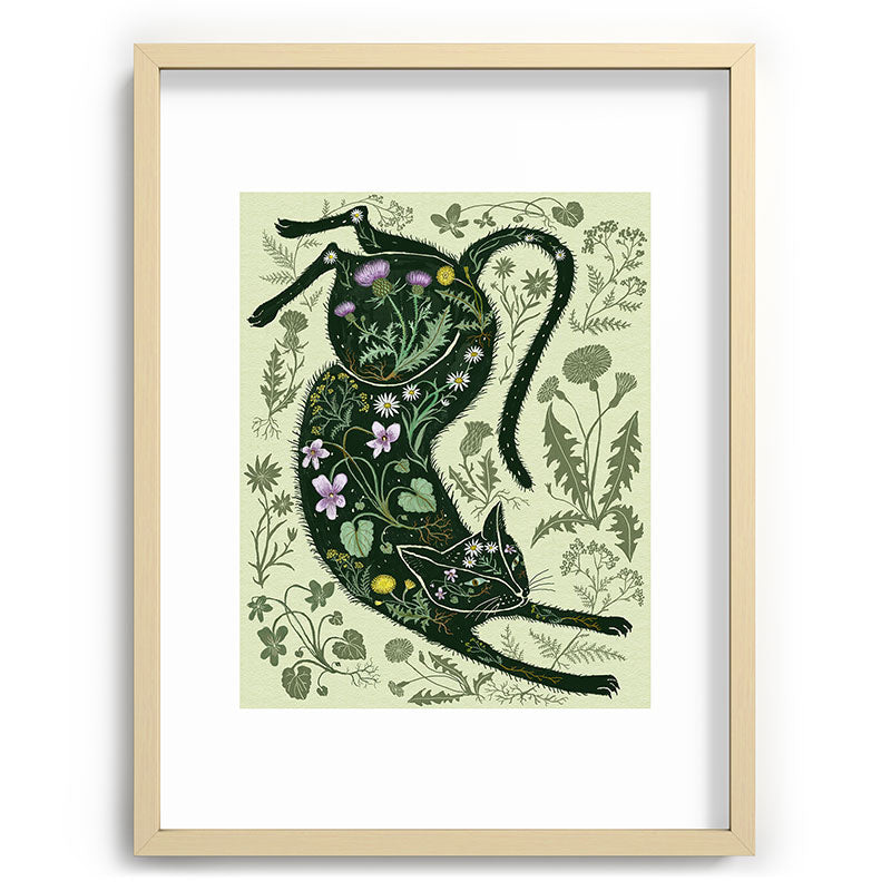 A Cat in the Wildflowers Framed Art Print