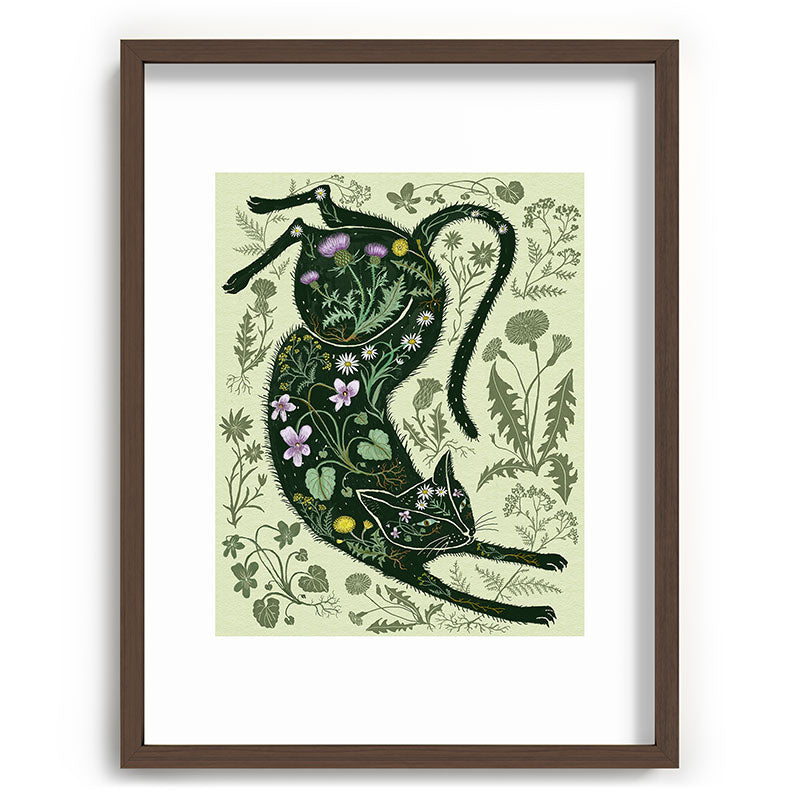 A Cat in the Wildflowers Framed Art Print