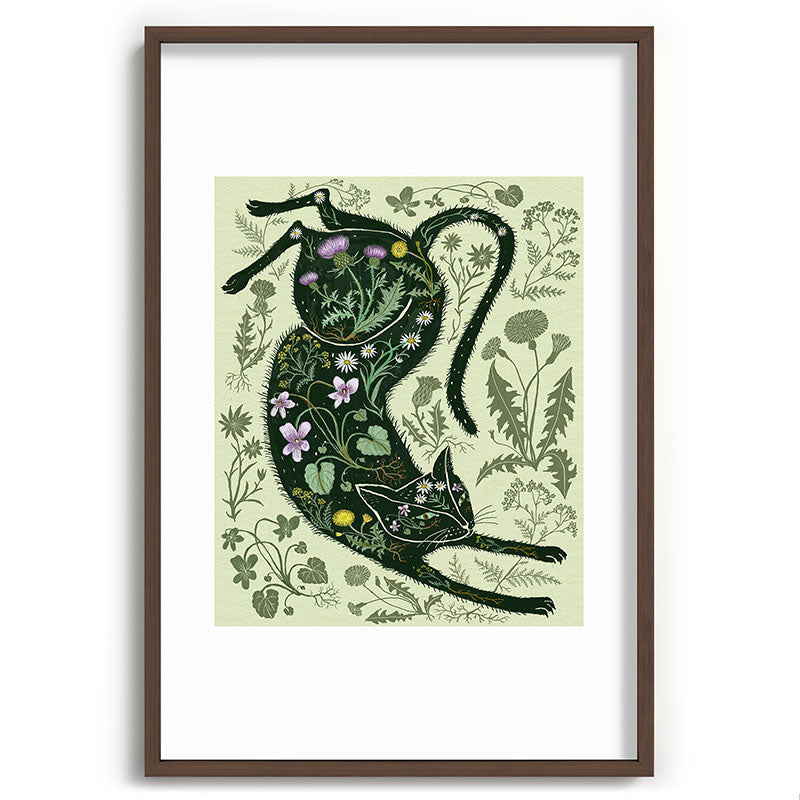 A Cat in the Wildflowers Framed Art Print