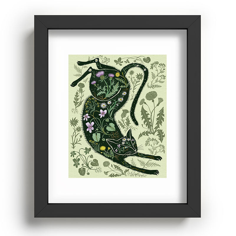 A Cat in the Wildflowers Framed Art Print