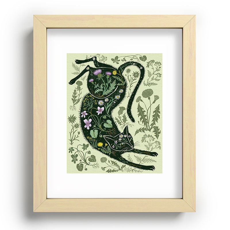 A Cat in the Wildflowers Framed Art Print