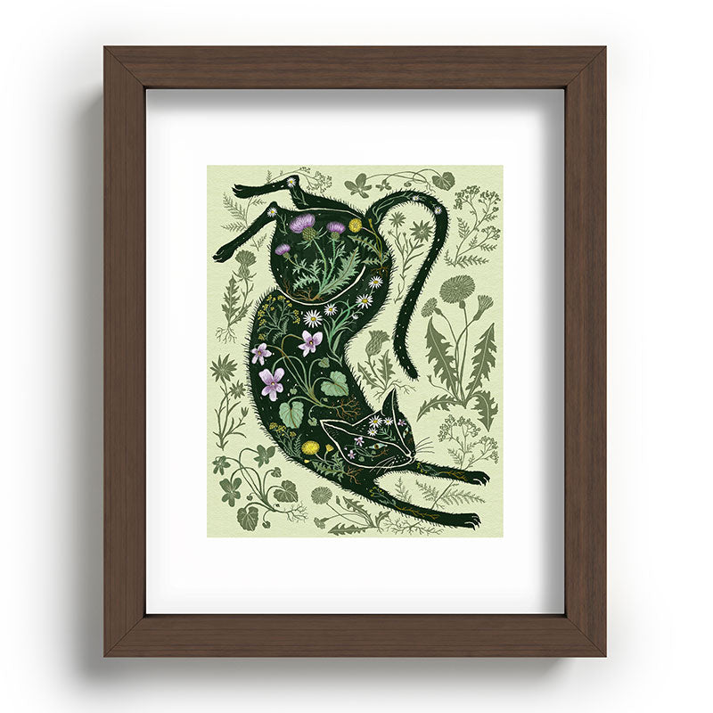 A Cat in the Wildflowers Framed Art Print