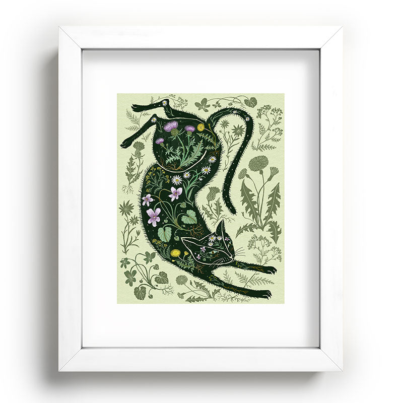 A Cat in the Wildflowers Framed Art Print