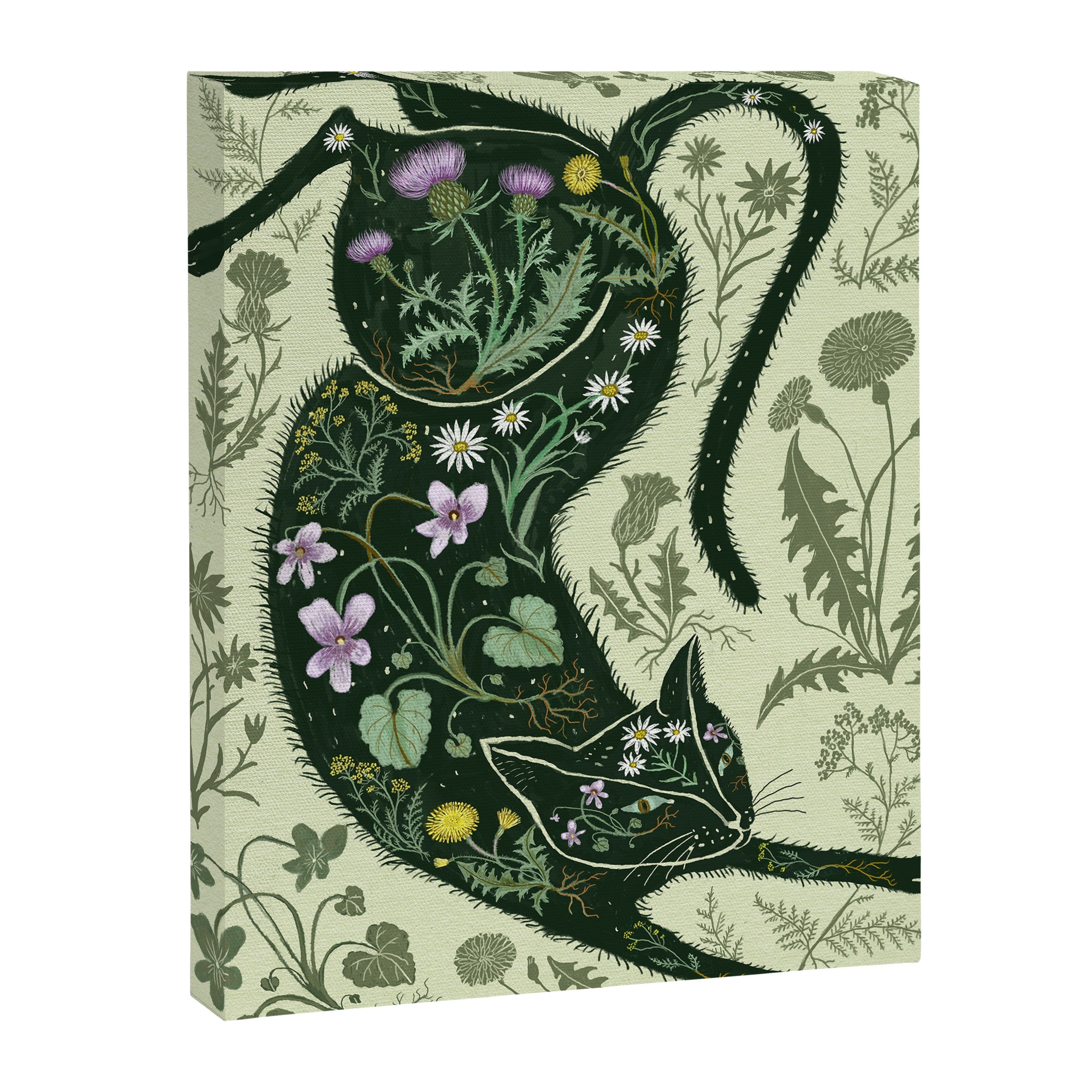 A Cat in the Wildflowers Canvas Print