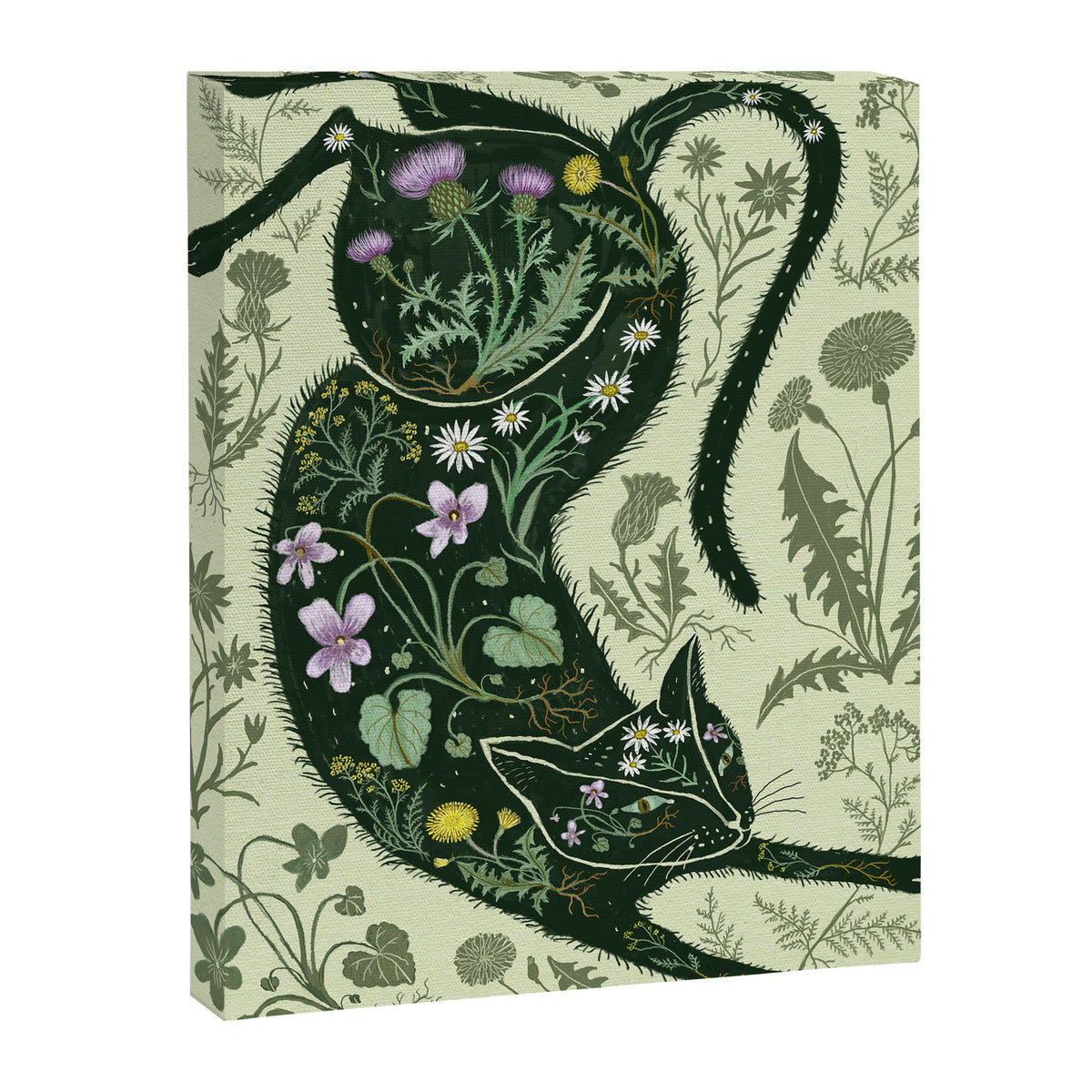 A Cat in the Wildflowers Canvas Print