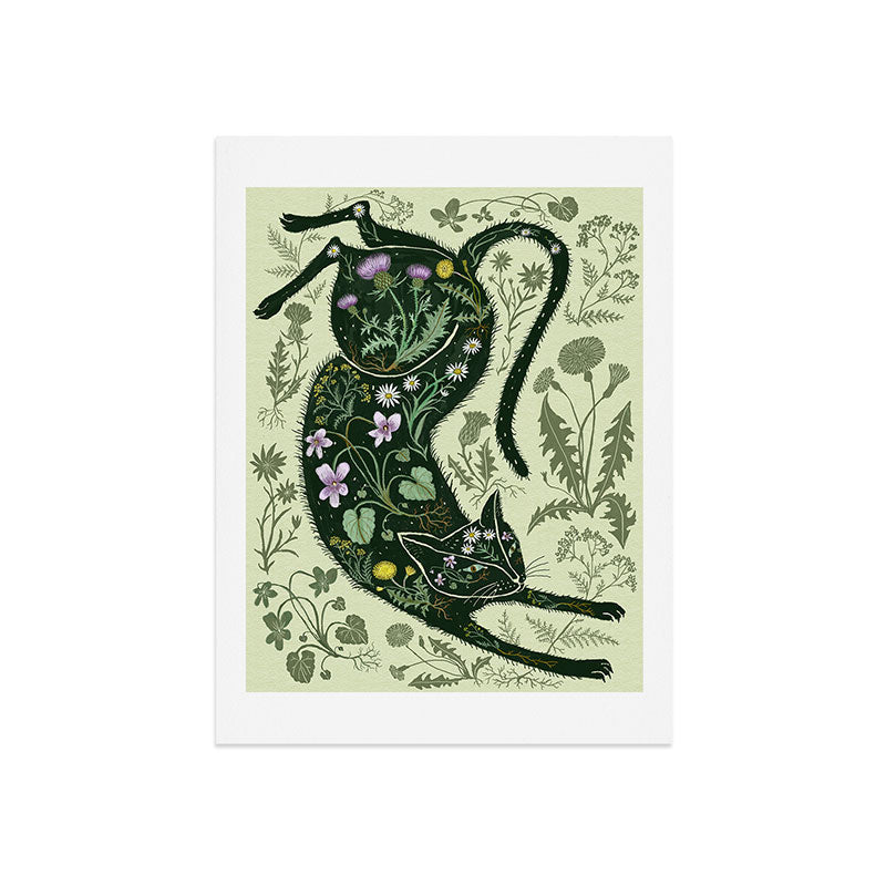 A Cat in the Wildflowers Art Print