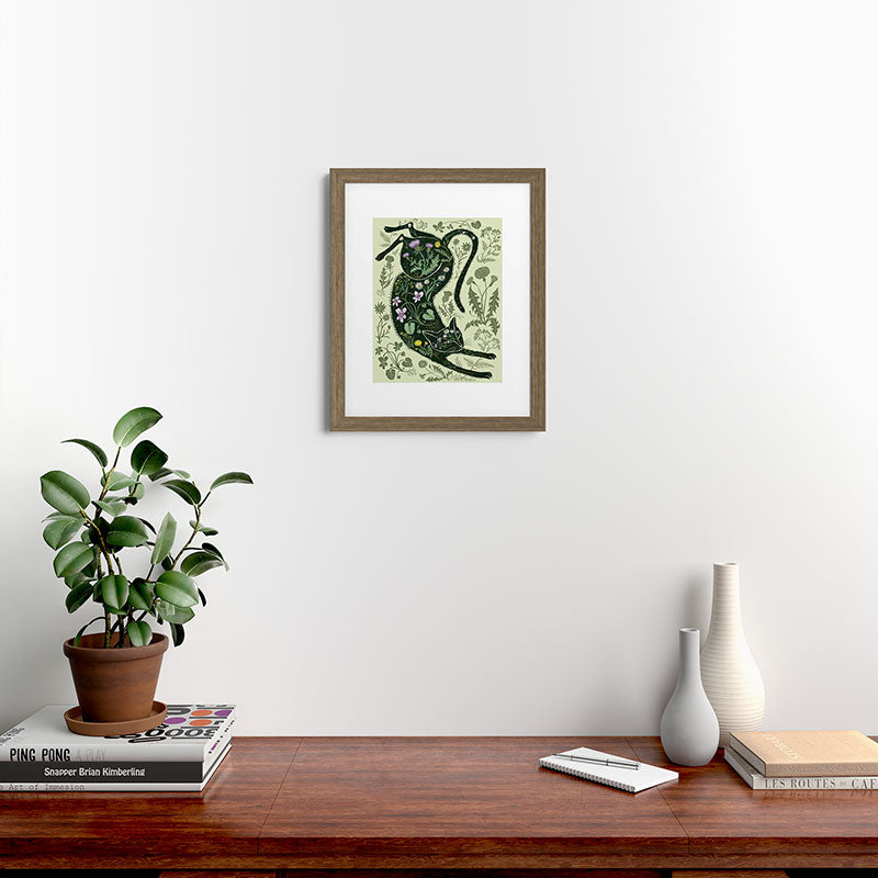 A Cat in the Wildflowers Framed Art Print