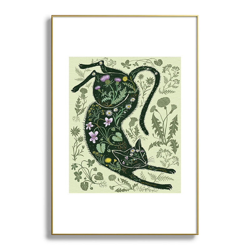 A Cat in the Wildflowers Framed Art Print