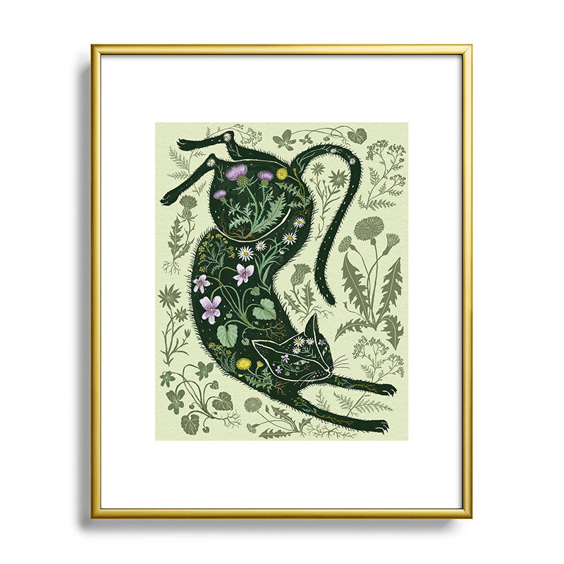 A Cat in the Wildflowers Framed Art Print