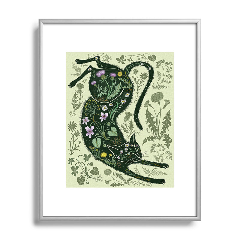 A Cat in the Wildflowers Framed Art Print