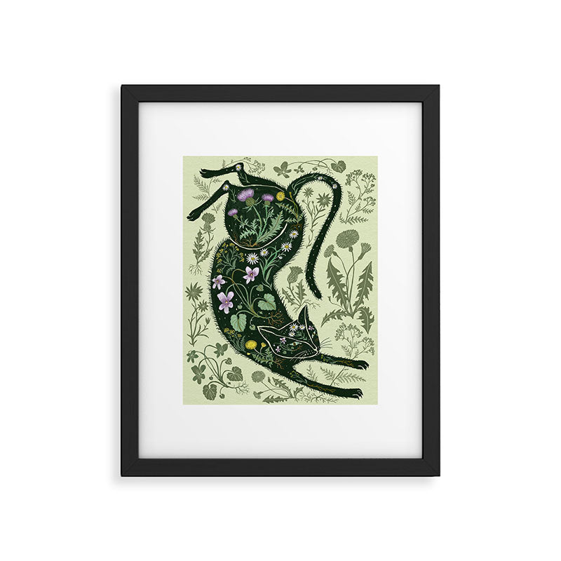 A Cat in the Wildflowers Framed Art Print