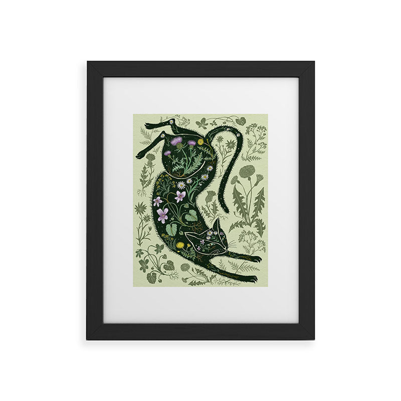 A Cat in the Wildflowers Framed Art Print