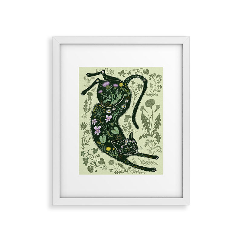 A Cat in the Wildflowers Framed Art Print