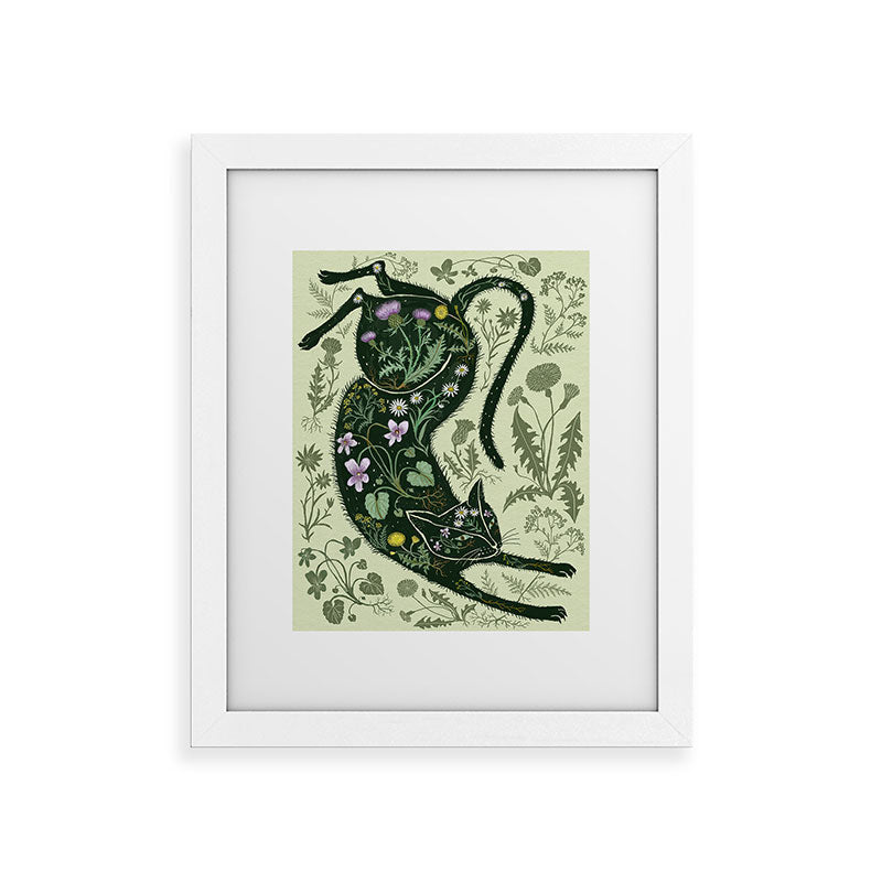A Cat in the Wildflowers Framed Art Print