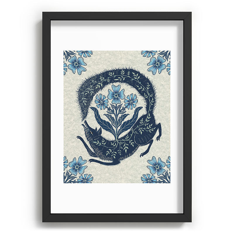 A Fox Chasing Its Tail Framed Art Print