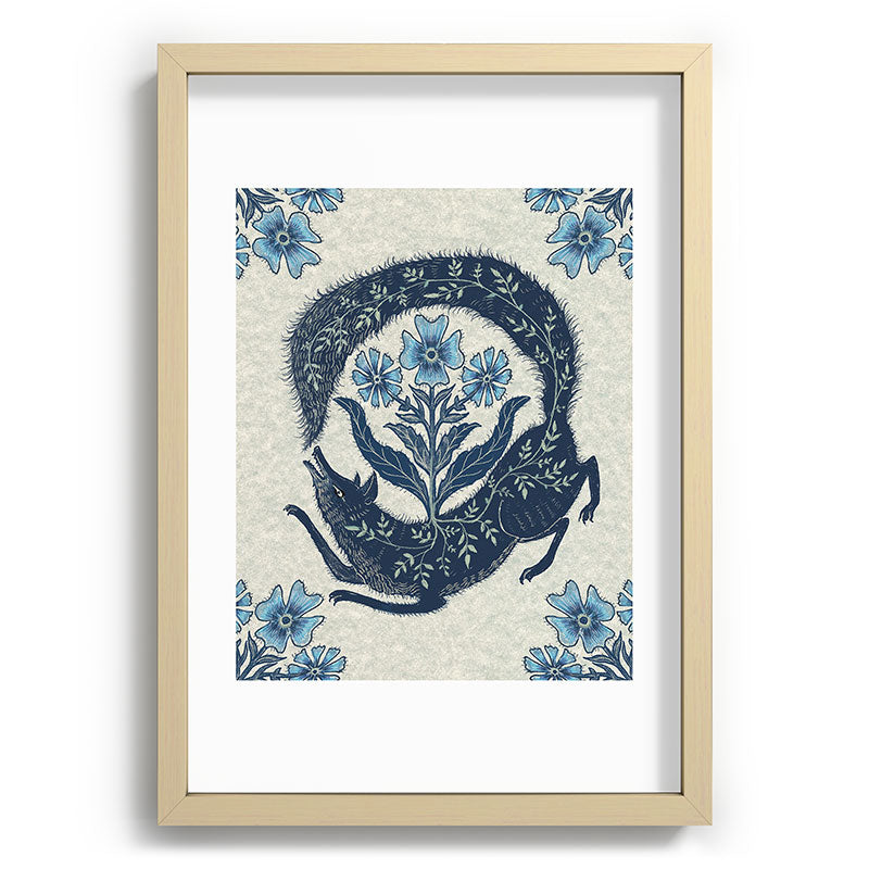 A Fox Chasing Its Tail Framed Art Print