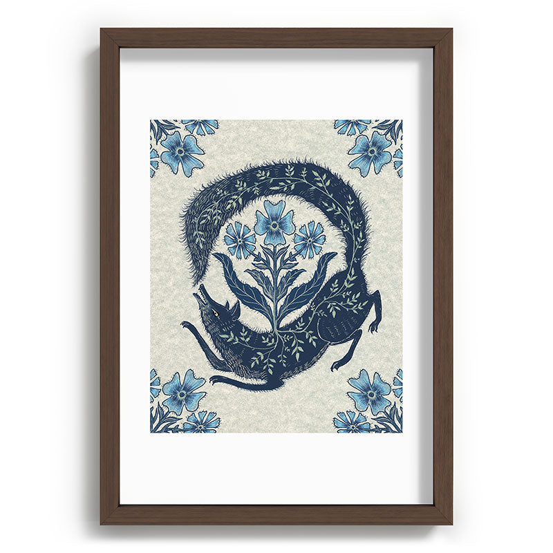 A Fox Chasing Its Tail Framed Art Print