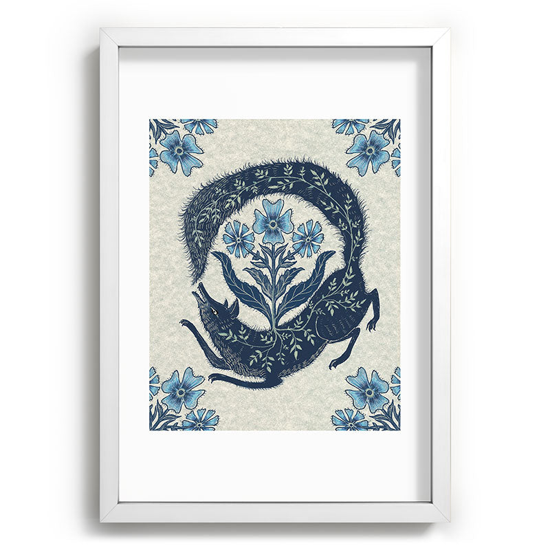 A Fox Chasing Its Tail Framed Art Print