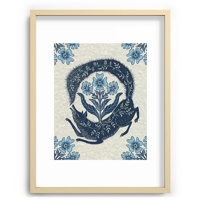 A Fox Chasing Its Tail Framed Art Print