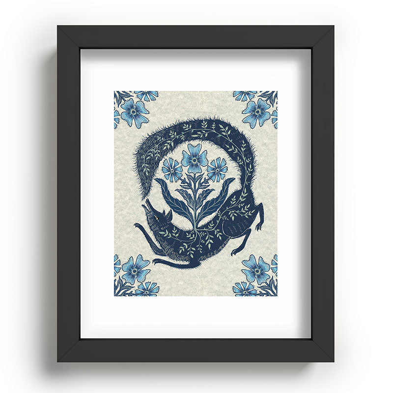 A Fox Chasing Its Tail Framed Art Print