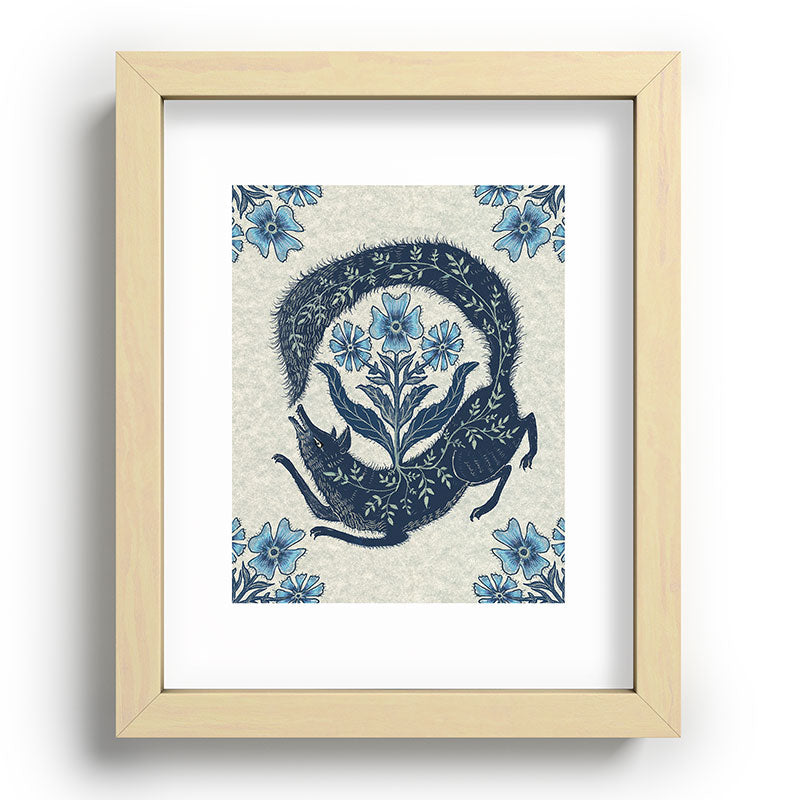 A Fox Chasing Its Tail Framed Art Print