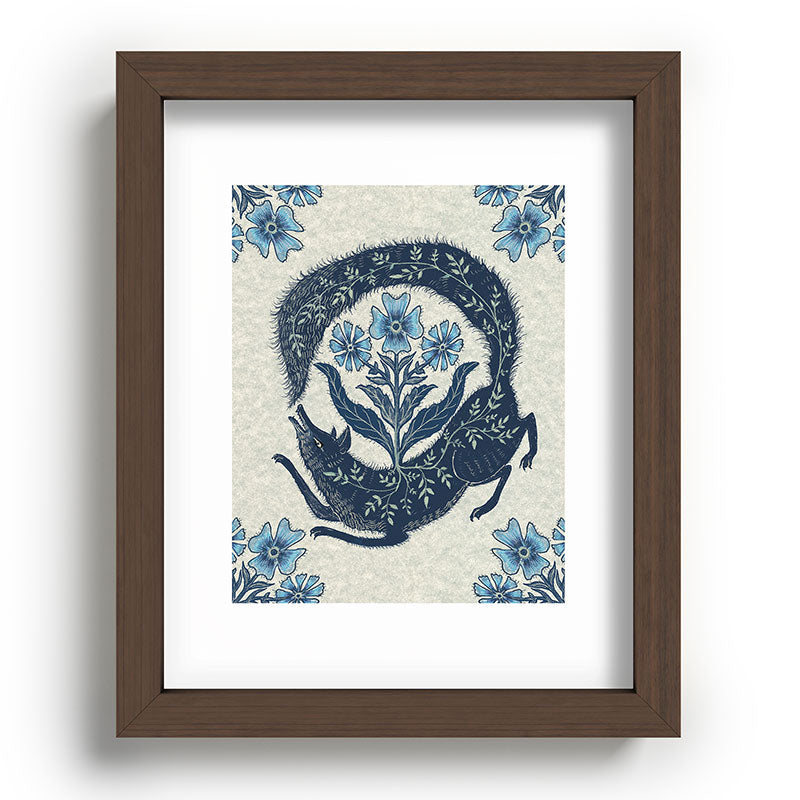 A Fox Chasing Its Tail Framed Art Print