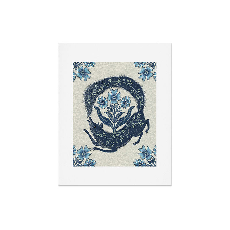 A Fox Chasing Its Tail Art Print