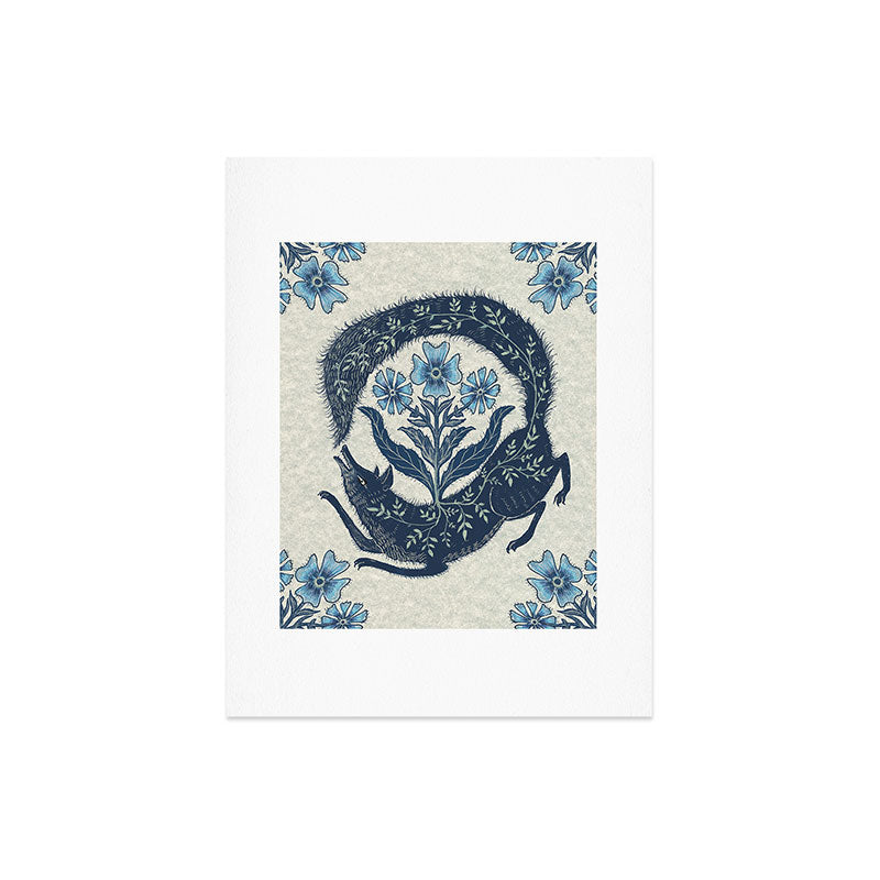 A Fox Chasing Its Tail Art Print