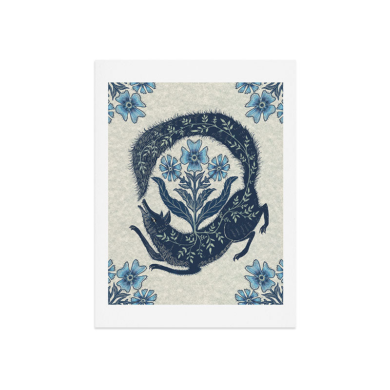A Fox Chasing Its Tail Art Print