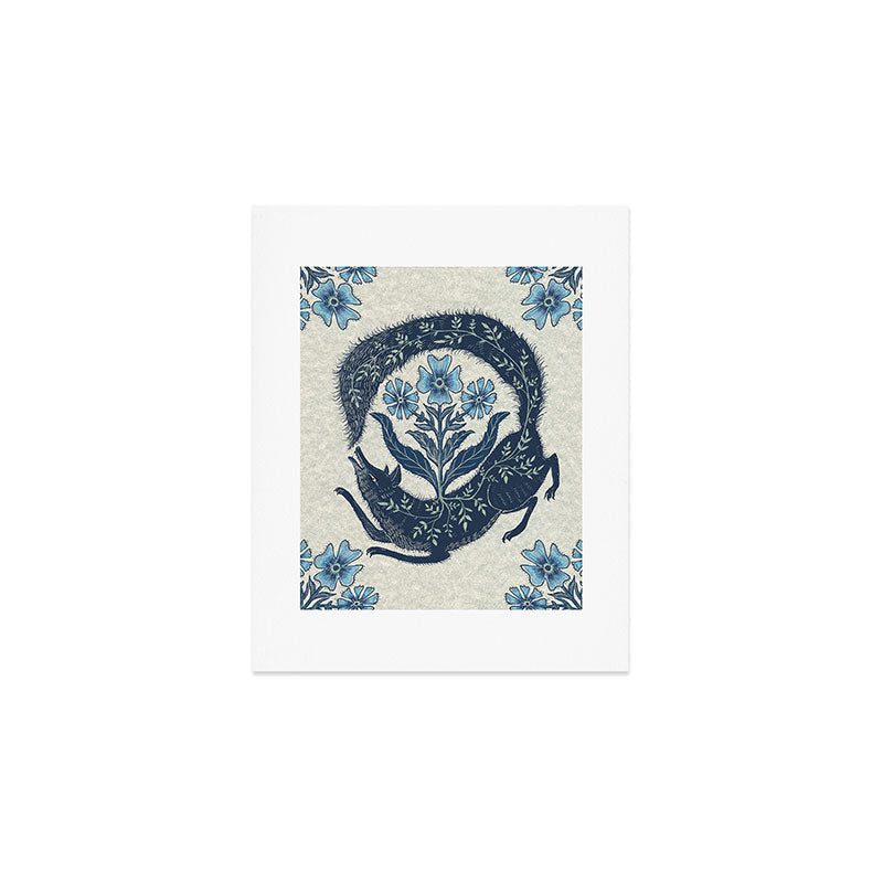 A Fox Chasing Its Tail Art Print