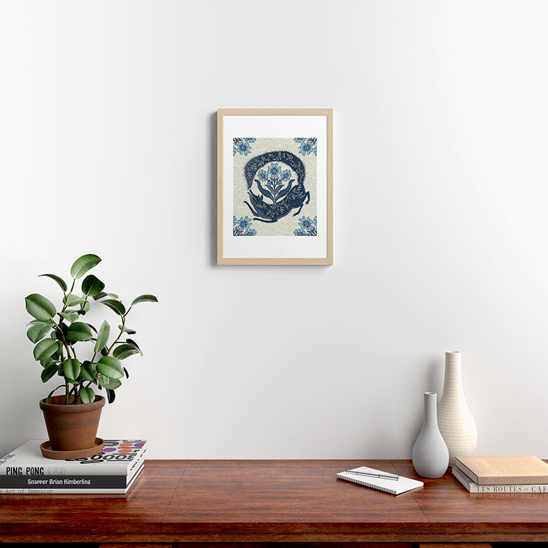 A Fox Chasing Its Tail Framed Art Print